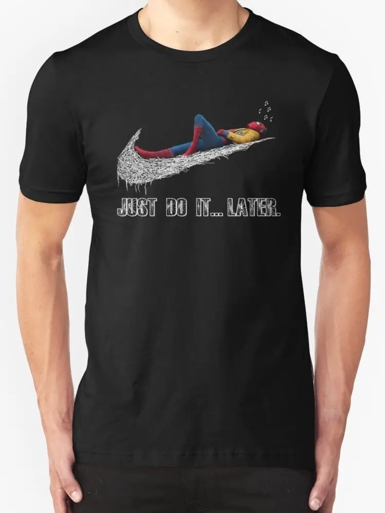 Spider-Man Just Do It Later T-shirt Tom Holland Homecoming Tee Men's | Мужская одежда