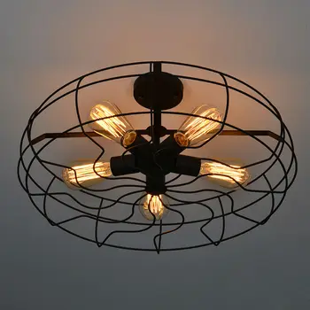 

Vintage Retro Industrial Fan Ceiling Lights American country loft lamp Iron material Install 5pcs E27 Edison Light Bulbs