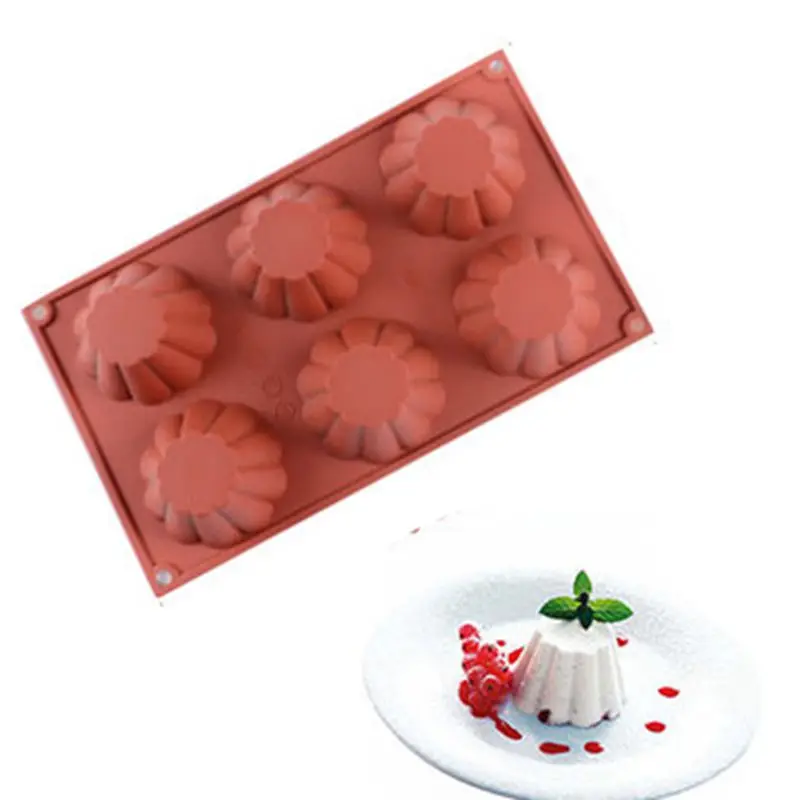 Семья выпечки 6 отверстий цветок серии силиконовые антипригарные гибкие формы