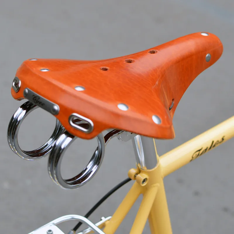 

Q1098 100% Bicycle Saddle Head layer cowhide Vintage bicycle cowhide saddle genuine leather cushion old circle saddle cushion