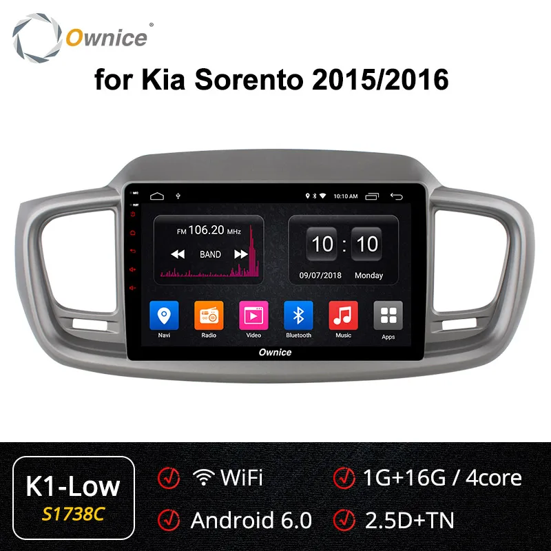 S1738 K1-Low Ownice k3 k5 k6 Android 9,0 360 панорама 8 ядерный gps Navi 10," автомобильный DVD мультимедиа для KIA Sorento 3 DSP 4G LTE SPDIF - Цвет: S1738 K1-Low
