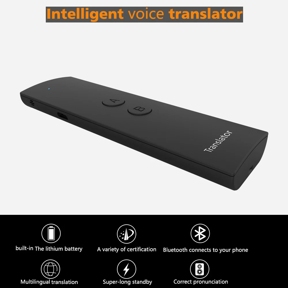 

T6 Intelligent Voice Translator Smart Speech Translators Two-Way Real Time 28 Multi-Language Translation For Learning Travelling