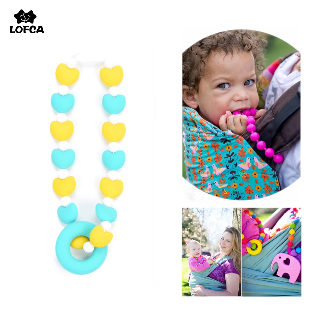 

Donut Silicone Pacifier Clips Heart Silicone Beads Baby Carrier Chain Teether BPA Free Toys For teeth NOT necklace