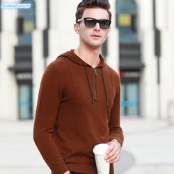 2018 Marca Manga Larga con Capucha para Hombre Otoño Invierno Suéter Suéteres Casuales Color Sólido Suéteres de Lana Hombre Tire Homme Alta Calidad 2018 Marca Manga Larga con Capucha para Hombre Otoño Invierno Suéter Suéteres Casuales Color Sólido Suéteres de Lana Hombre Tire Homme Alta Calidad