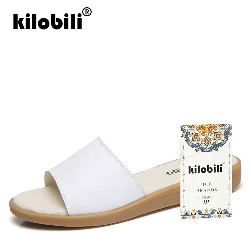 Kilobili/2019 г. летние шлепанцы женские сандалии на плоской подошве пляжная обувь
