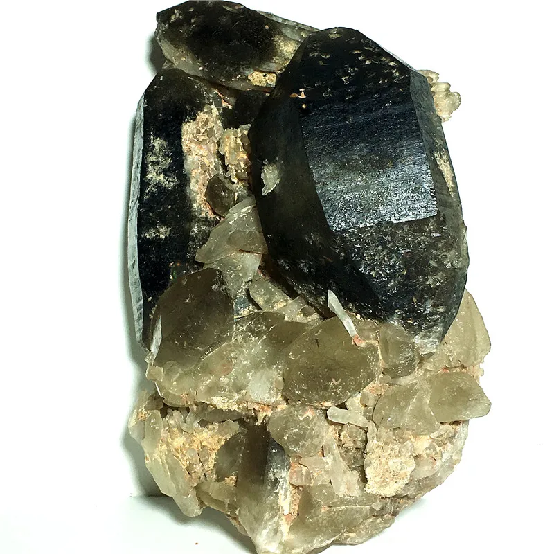 

Natural smoky black QUARTZ Crystal Cluster Specimen Stone and craft reiki healing DecorativE