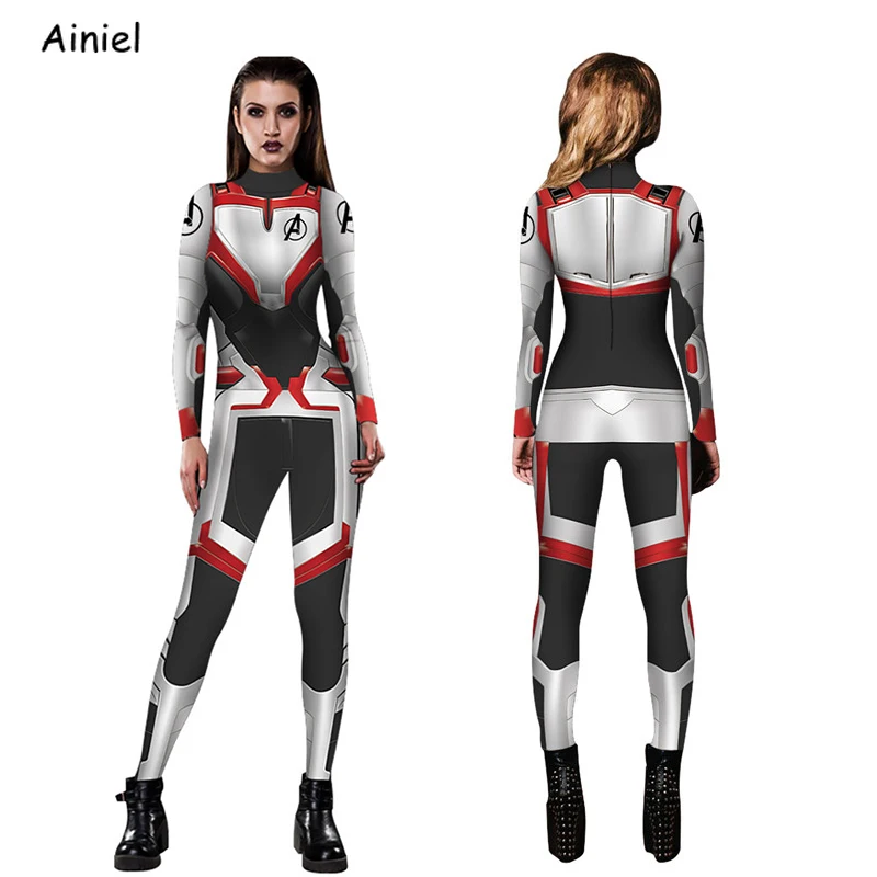 

The Avengers Endgame Cosplay Costume Super Heroes Captain America Bodysuit Suit Jumpsuit Halloween Costumes Women Girls Female