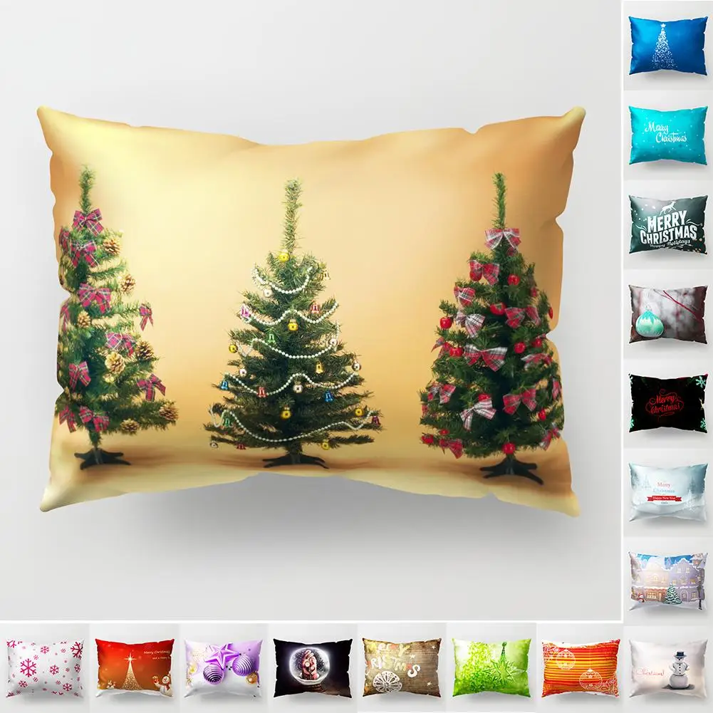 

Christmas Style Rectangle Throw Pillow Case Sofa Bed Cushion Cover Home Decor NEW