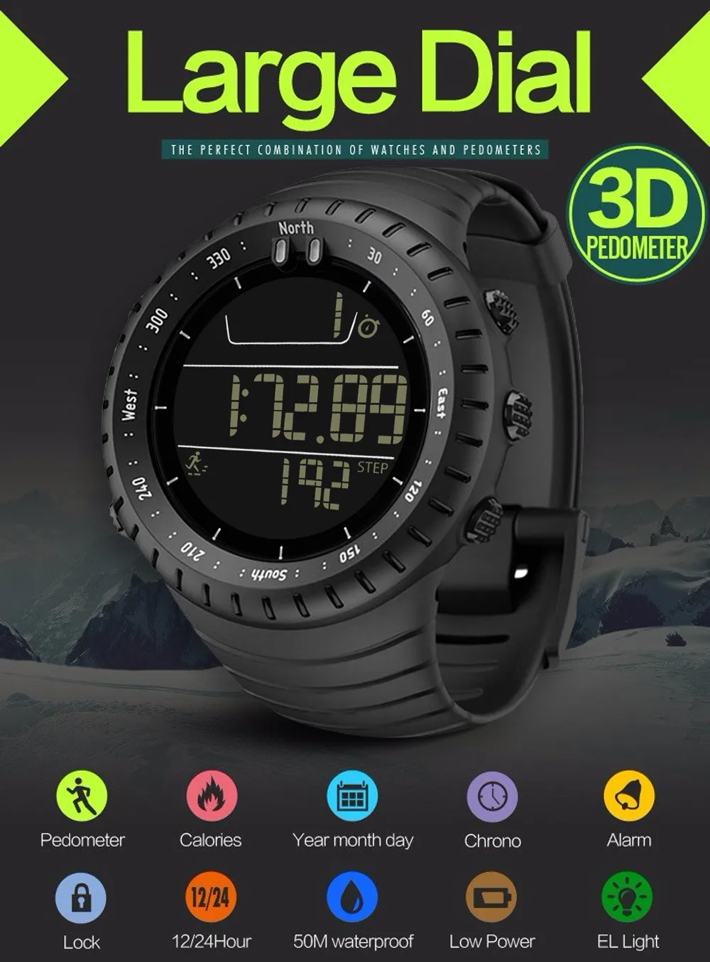 

Fashion Specialized Design for Sport Run Step Watch Bracelet Pedometer Calorie Counter Digital LCD Walking Distance