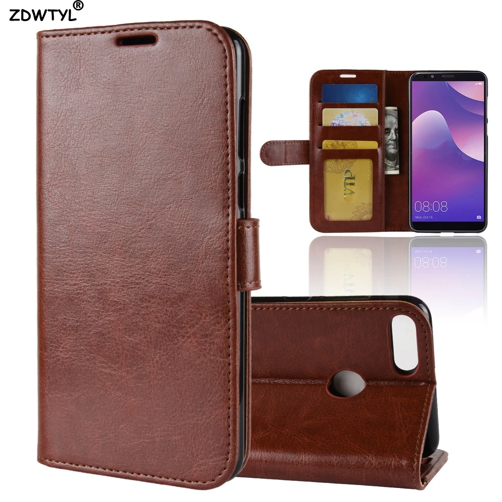 For Huawei Y9 2018 Wallet PU Leather Cover Phone Case Enjoy 8 Plus Silicone Flip Back Bag | Мобильные телефоны и