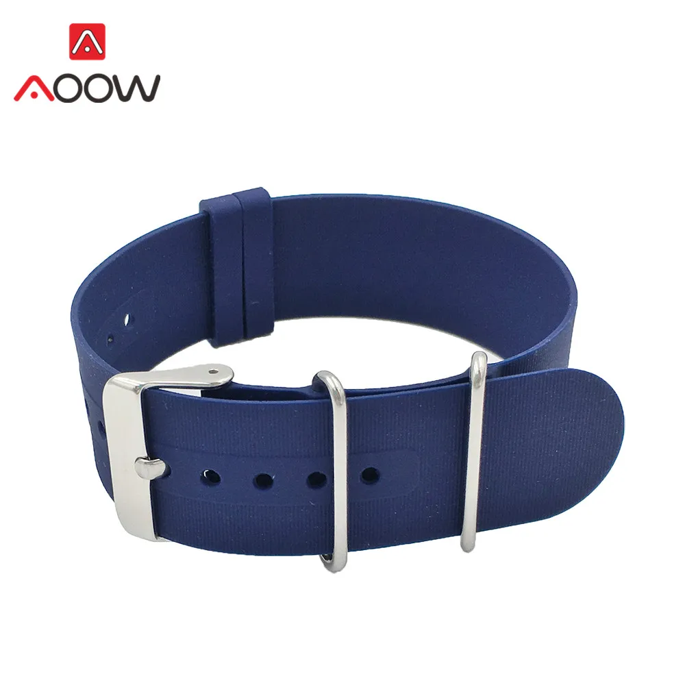 

Nato Silicone Watchband 18mm 20mm 22mm Soft Rubber Diving Waterproof Men Replacement Bracelet Band Wrist Strap Watch Accessories