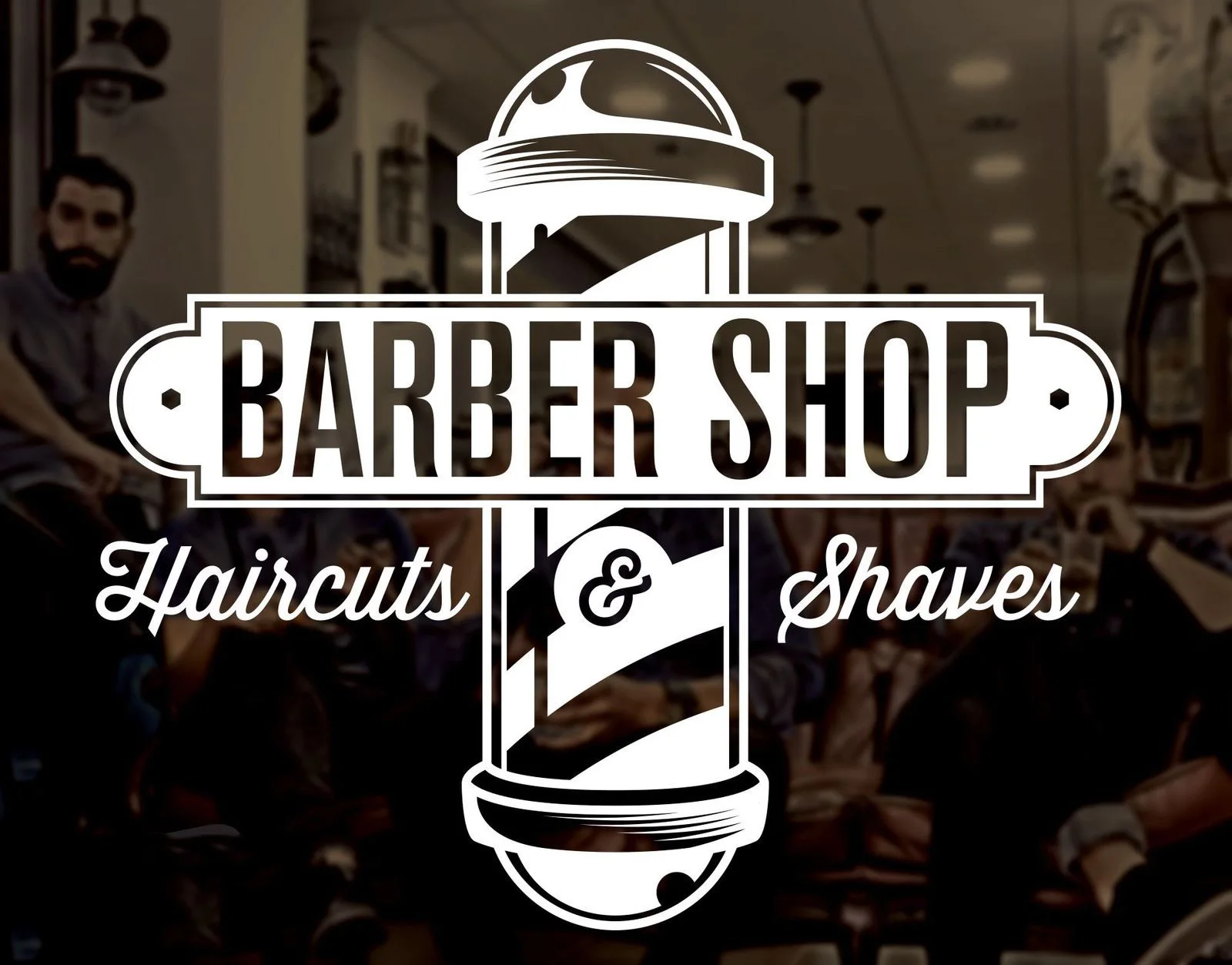 Sign Haircuts and Shaves Wall or Window Decal Sticker Art