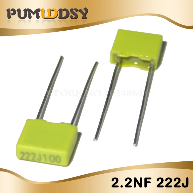 50pcs 0.0022uF 2.2nF 100V 5/% Mylar Film Capacitors 2A222
