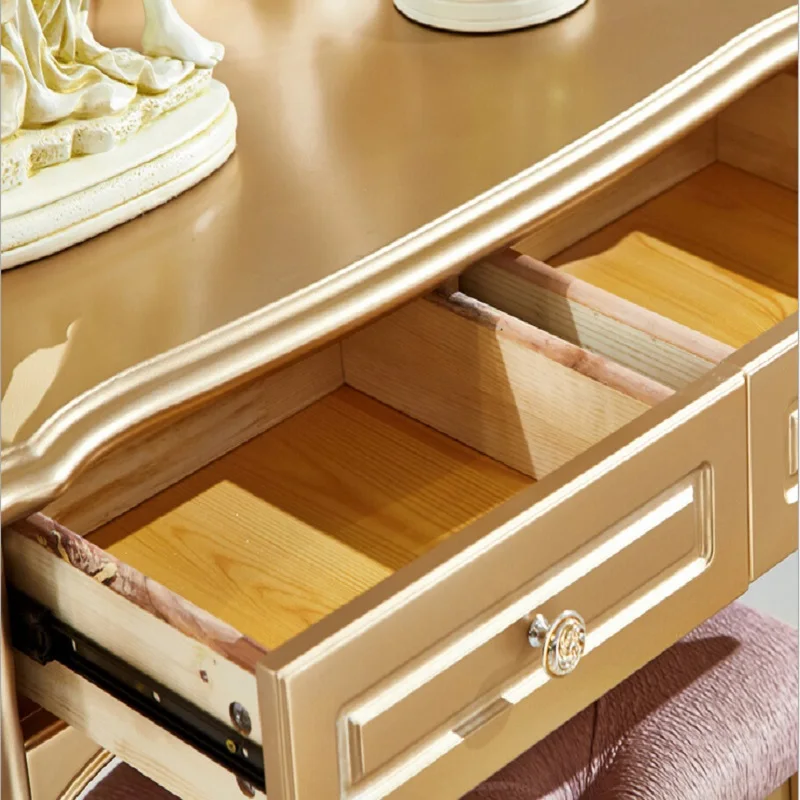 

White Makeup Tocador Dresser With Mirror, Bedroom Wood Furniture Vanity Dressing Table