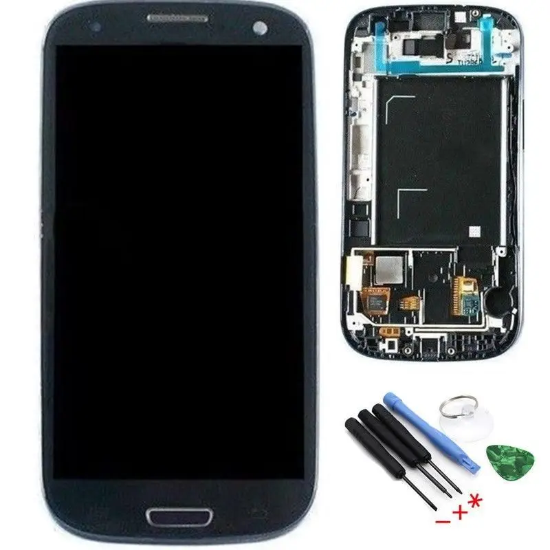 Free Shipping Black LCD Display Touch Digitizer Assembly frame for Samsung Galaxy S3 i535 R530 | Мобильные телефоны и