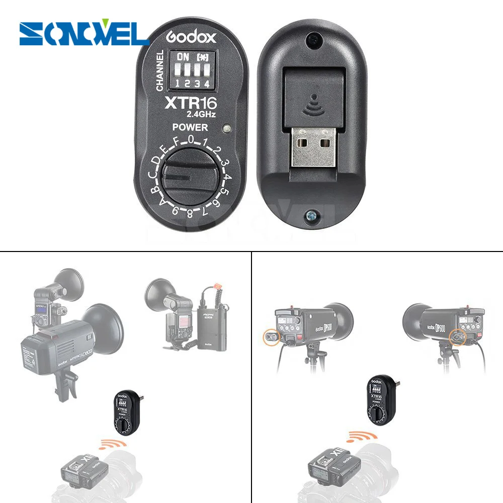 2x Godox xtr-16 Беспроводной 2.4 г Мощность Управление флэш приемников+ x1t-c TTL Беспроводной передатчик для Canon AD180 AD360 ad360ii