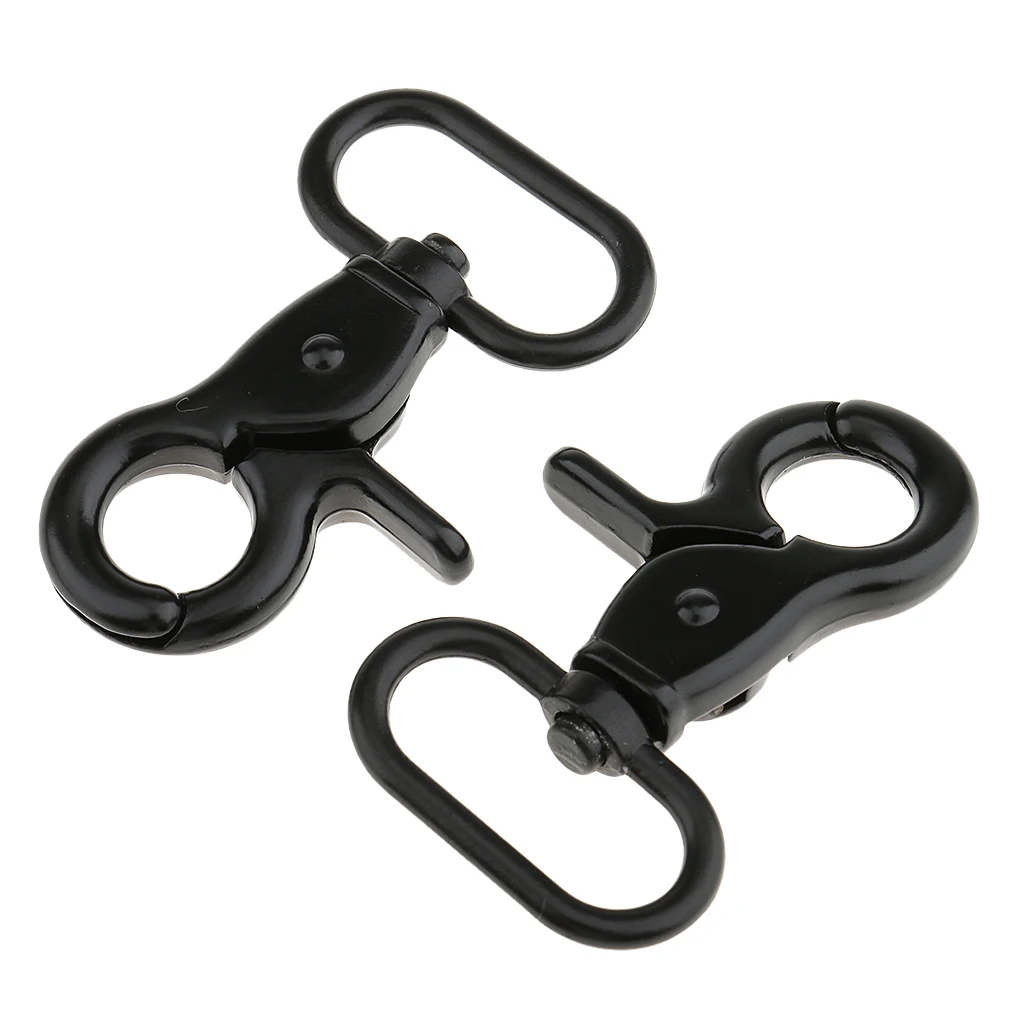 

2 Pieces Swivel Trigger Clips Snap Lobster Clasp Hook Car Key Ring Hooks Keychain Findings Black