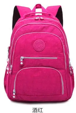 TEGAOTE, школьный рюкзак для девочек-подростков, Mochila Feminina, женские рюкзаки, нейлоновый водонепроницаемый повседневный рюкзак для ноутбука, женский рюкзак - Цвет: wine red