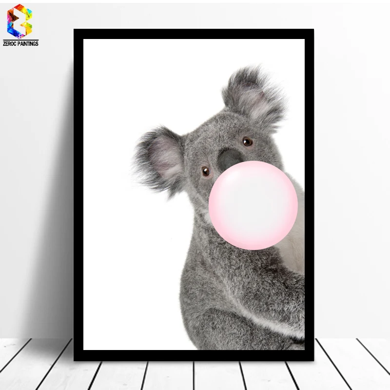 

ZeroC Kawaii Bubble Painting of Koala Canvas Art Print Poster, Animal Wall Picture for Living Room Decoration Home decor