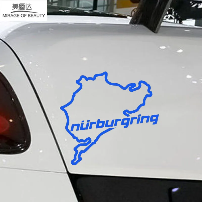 

16cm*15cm Outdoor Sports Car Sticker Racing Road Nurburgring Motorcycles Window Stickers Reflective Vinyl