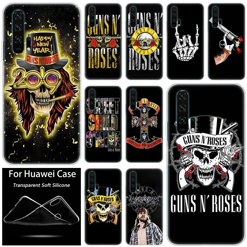 Модный мягкий силиконовый чехол Hot Guns n Roses для Huawei Honor 20 8A 7A Pro 10 9 8 Lite View 7S 8S 8X 7X 6X 8C 20i