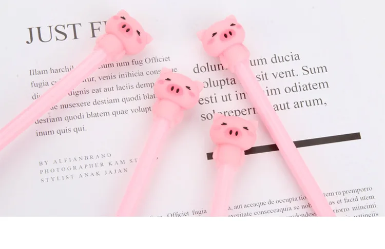 100 шт. маленькие свежие стильная футболка с изображением персонажей видеоигр розовый, маленькой Свинкой нейтральная ручка Студенческая обувь, черная, водная ручка, подпись ручка