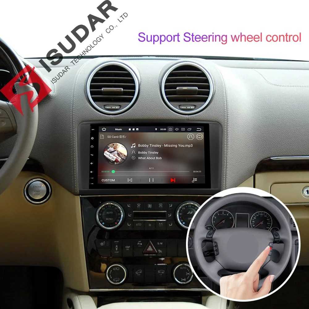 Sale Isudar Car Multimedia Player GPS Two Din Android 8.1 Automotivo For Mercedes/Benz/GL ML CLASS W164 ML350 ML450 ML500 GL320 Radio 3