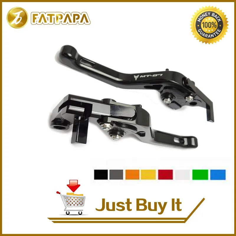 

FATPAPA -8 colors Motorcycle Accessories CNC MT07 Short Brake Clutch Brake Lever For Yamaha FZ-07 MT07 2014 2015 2016 2017