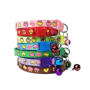 

100pcs Cat Accessories Samll Dog Cat Puppy Collar Bell Adjustablt Buckle Pet Collar Safety Leads For Cat Dog Collar