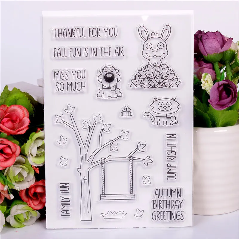

Animal swing Transparent Clear Stamps for DIY Scrapbooking/Card Making/Kids Christmas Fun Decoration Supplies