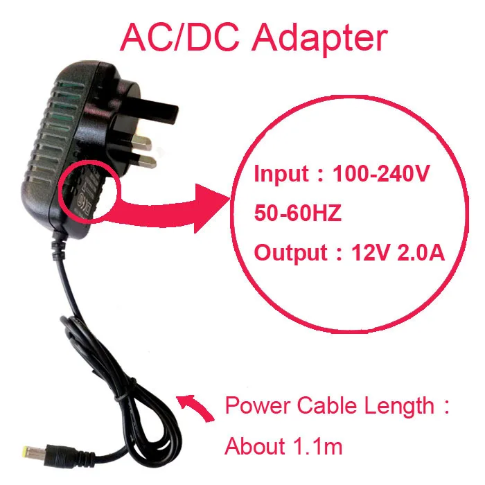 Горячая 12V2A хорошее качество питания адаптер Великобритания штекер для камеры видеонаблюдения IP камера и DVR, AC100-240V к DC12V2A адаптер конвертер