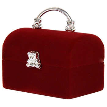

Jewelery Box Display Case for Ring Earrings Box Organizer - Red