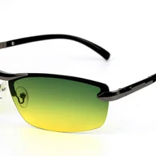 Лидер продаж Для Мужчин's UV400 поляризованные солнцезащитные очки из сплава, съемка в дневное и ночное время очки, подходят для вождения, солнцезащитные очки с футляром 2 цвета