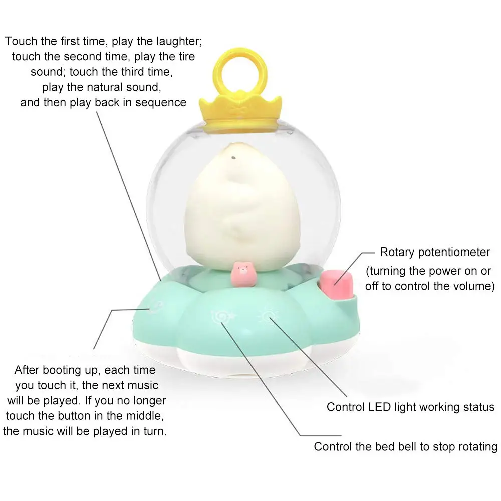 Rotation Baby Bed bell Toy Rattles Projection Crib Mobile Musical Bed Bell Rattles Early Learning Newborn Toys 0-12 Months