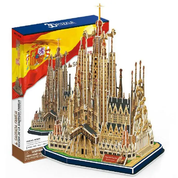 

T0414 3D Puzzles Spain Church of the Holy Family DIY Building Paper Model kids Creative gift Educational toys hot sale