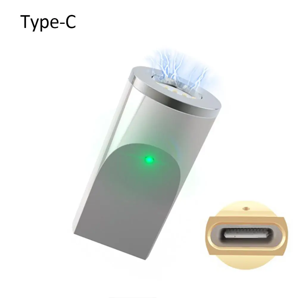 Магнитный адаптер преобразователь тока быстрой зарядки для адаптера IOS type-C с магнитной передачей Micro USB разъем 3A - Цвет: USB C Adapter Silver