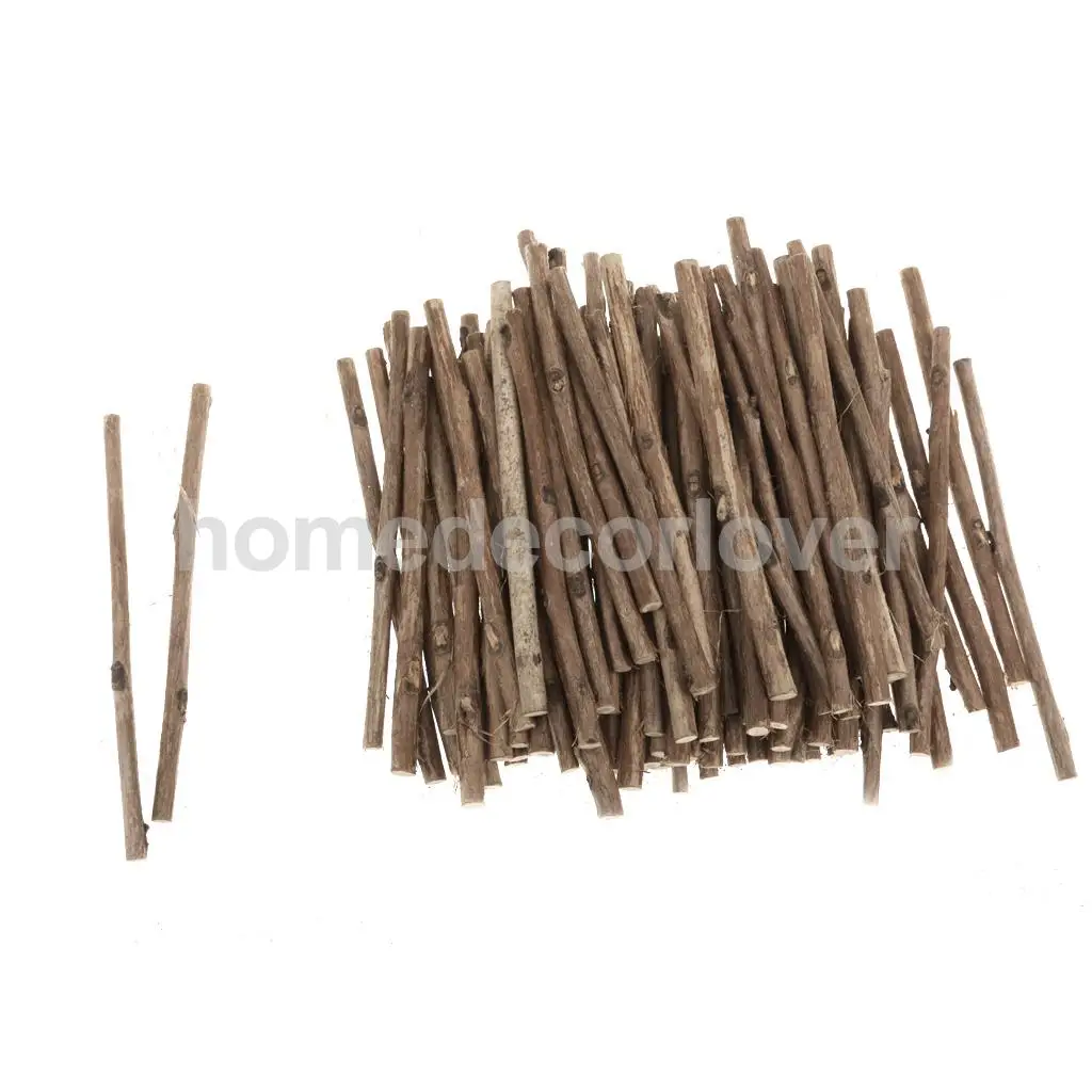 

100Pcs Natural Camellia Wood Stick Branch for DIY Art Craft Decor Pet Mouse Rabbit Snacks Tree Branch Chew Play Toy