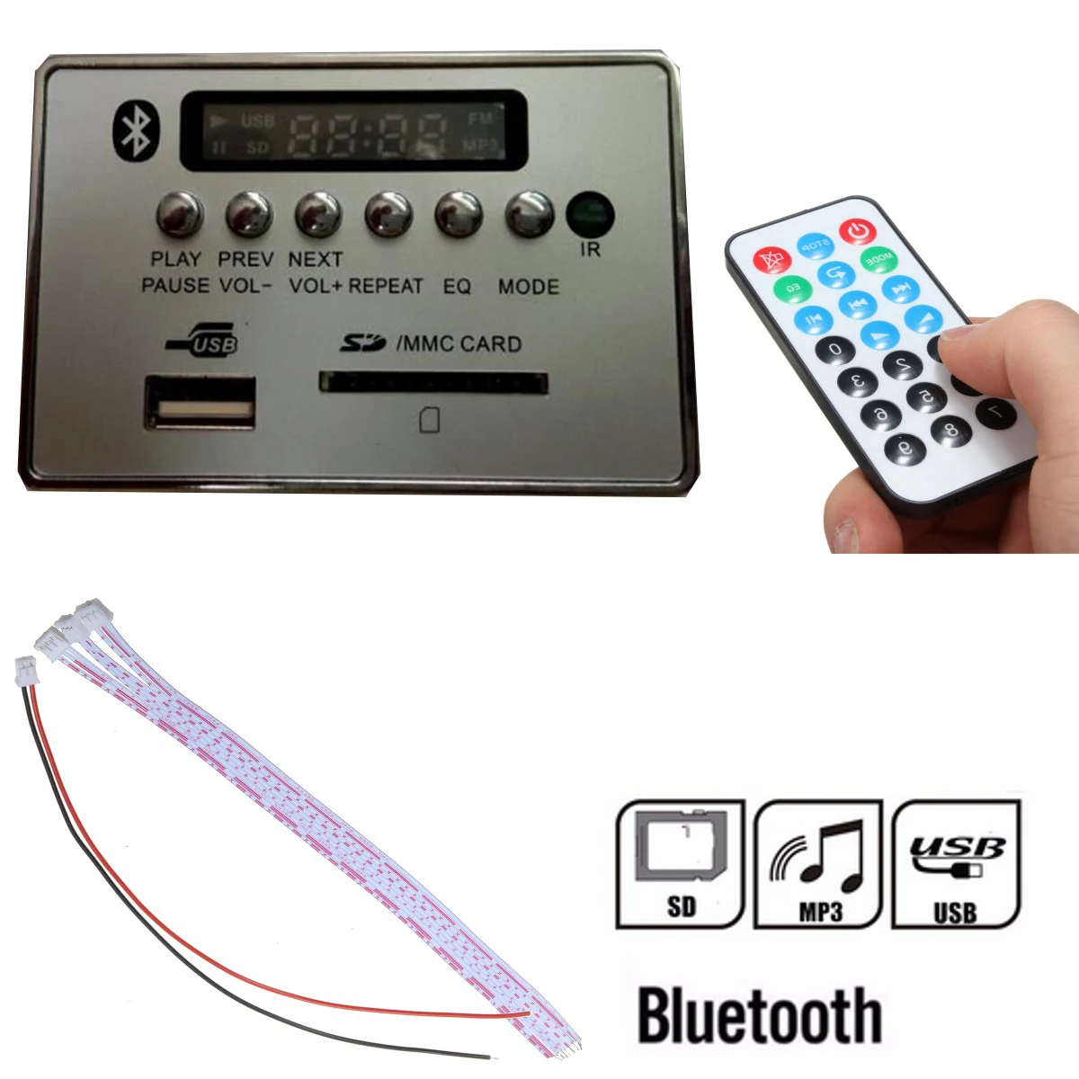 LEORY Беспроводной bluetooth MP3 WMA декодер доска 12 V модуль DAC с USB карты памяти SD U диск Media