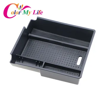 

Color My Life Central Storage Box Armrest Arm Rest Glove Storage Box for Hyundai IX35 IX 35 2013 2014 2015 Car Accessories