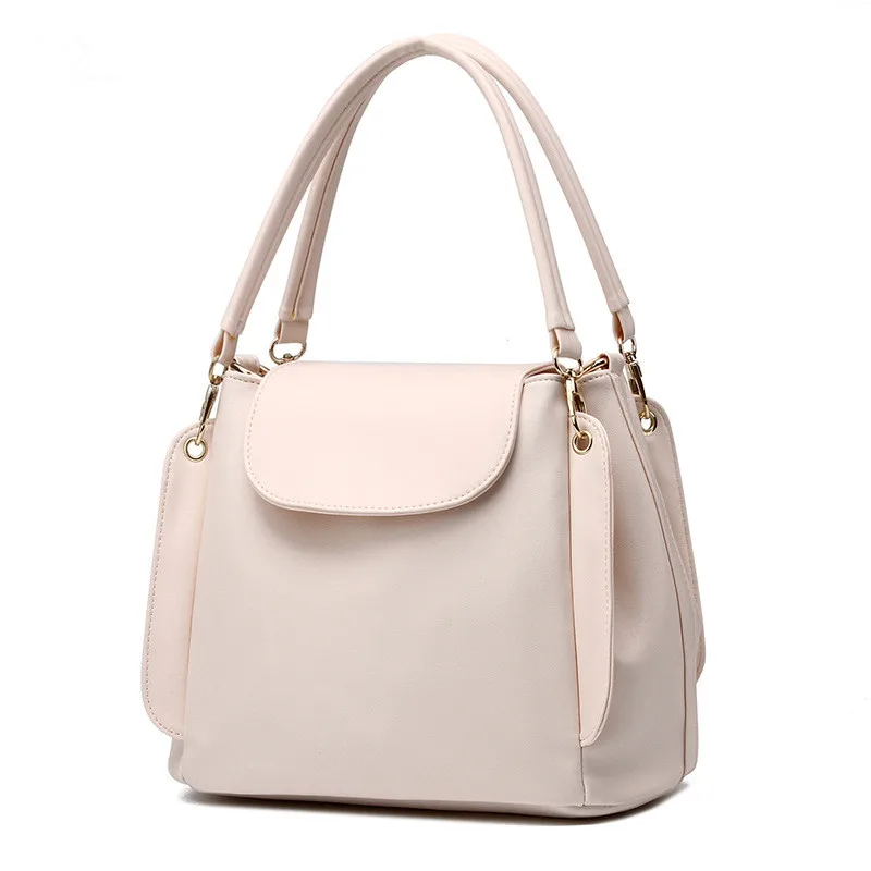 

Fashion PU Women Handbag Shoulder Bag Beige Travel Bag Tote Bucket Bag Crossbody Messenger