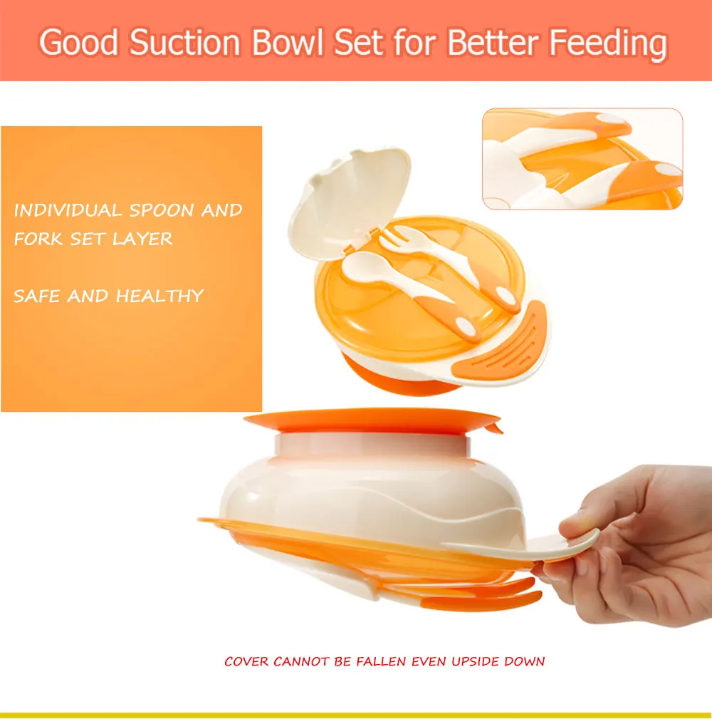 Baby Suction Bowl Spill Proof Baby Feeding Bowl kids Utensils Baby Training Bowl BPA Free Children Dinnerware Set Spoon and Fork Baby Suction Bowl Spill Proof Baby Feeding Bowl kids Utensils Baby Training Bowl BPA Free Children Dinnerware Set Spoon and Fork