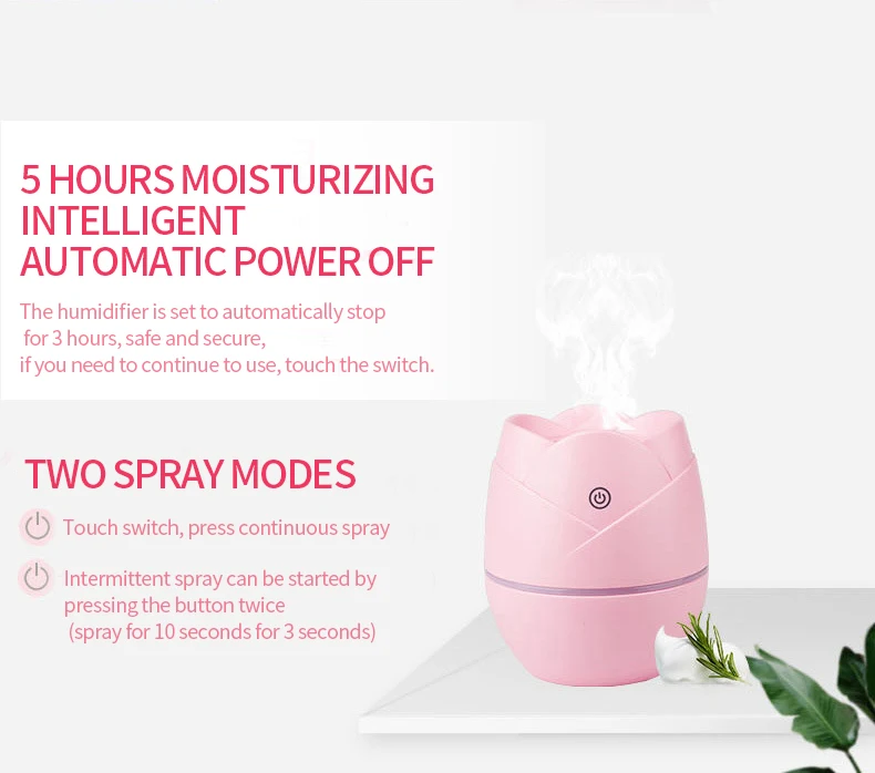 EXPED SMART New rose USB mini air humidifier small car air purifier creative models