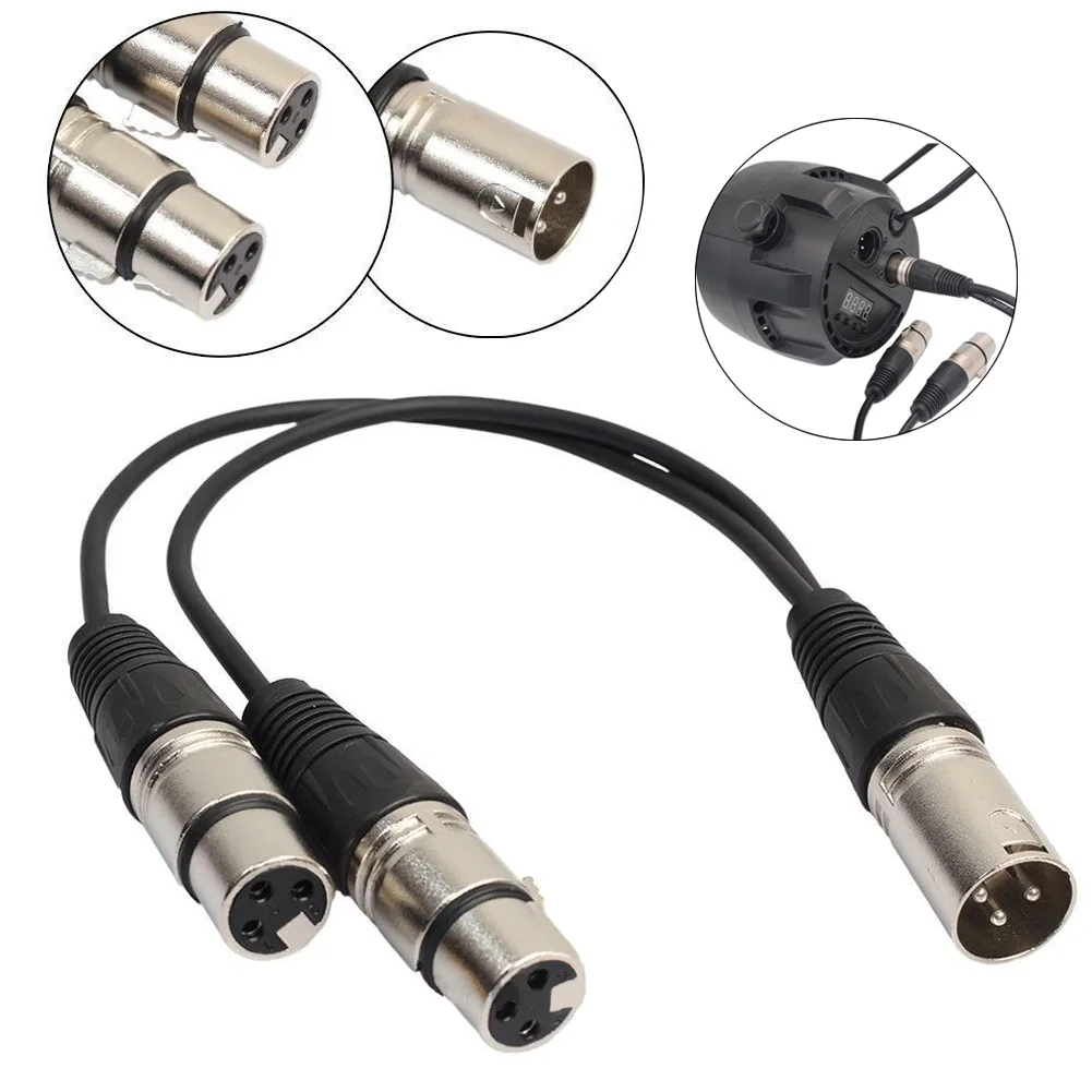 

XLR 3 Pin Splitter Y-Adapter Male to 2 Female DMX Cable for Microphone ND998