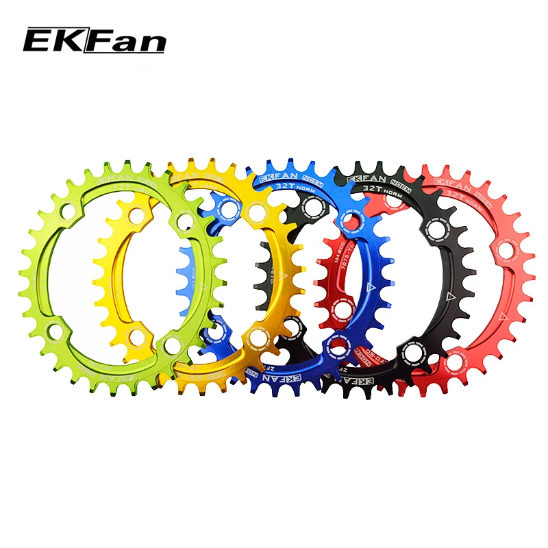 

High Quality EKFan 104BCD Bicycle Chain ring 32T/34T/36T Narrow Wide Round Oval Cycle Chainwheel 7075-T6 MTB Bike chain wheel