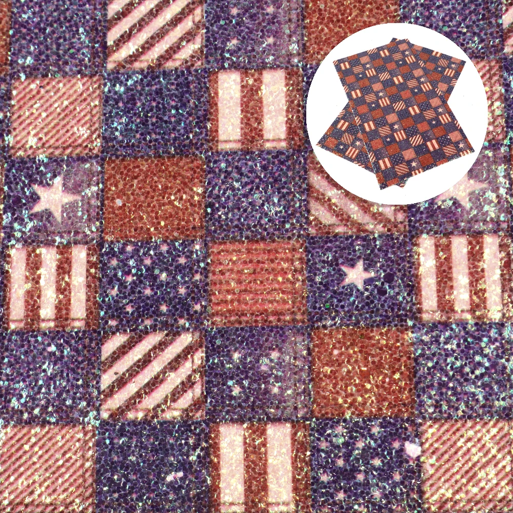 David accessories 20*34 см сердце 4th of July Лоскутная блестящая искусственная синтетическая кожа, сделай сам, декоративные Hairbow сумка Материал, 1Yc6531