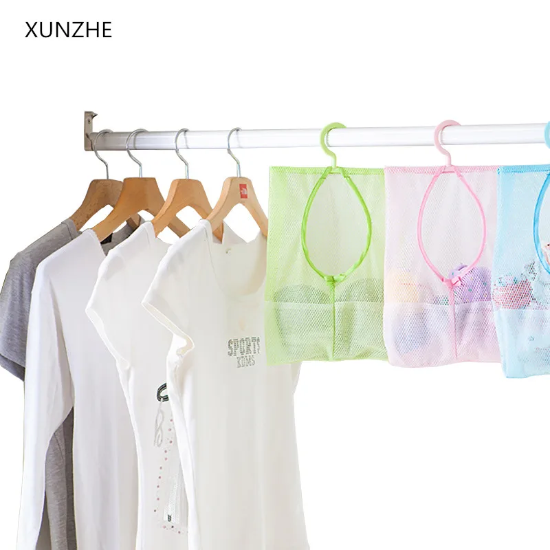 2pcs Multifunction Folding Hanging Bag Storage Laundry Clothes Net Bags