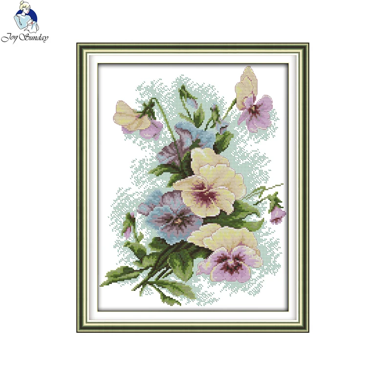 Joy Sunday Flowers Серия Холст DMC Счетный 11CT 14CT Китайский Набор для вышивки крестом печатная вышивка украшение дома отправка подарка