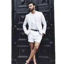 Новый Для мужчин костюм тонкий пик лацкане best человек костюм Белый Летний пляж Для мужчин выпускного вечера вечерние костюмы пиджаки