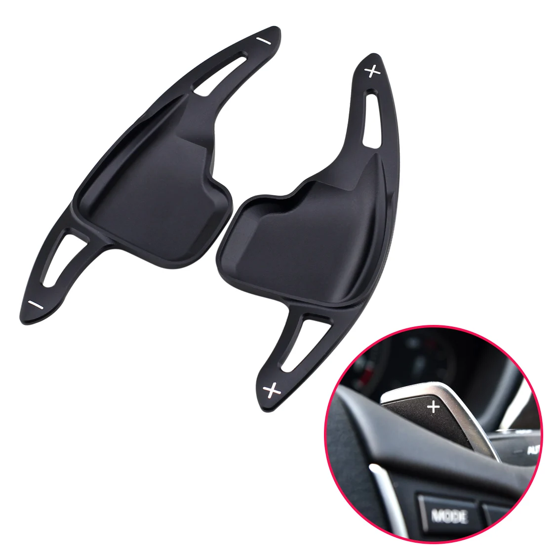 Matte Black Comfortable Feel Aluminum Steering Wheel Ex Paddle Gear