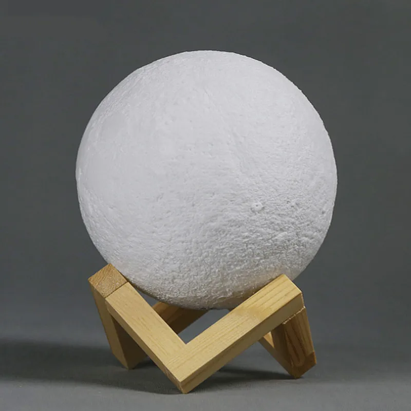 قابلة للشحن 3D طباعة مصباح قمري 12 cm 20 cm ضياء 3 اللون تغيير اللمس التبديل نوم خزانة ليلة ضوء ديكور المنزل الهدايا الإبداعية